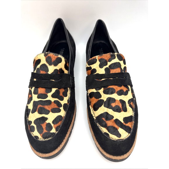 Vaneli Shoes - Women's Vaneli Penny Loafers, Black Brown, Leopard Calf Fur, Slip On Sz 11 NWOT‎